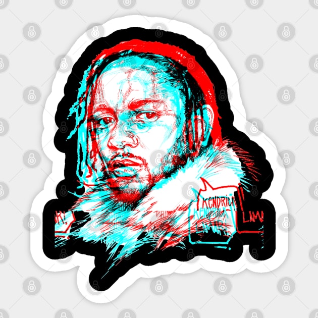 KENDRICK LAMAR GLITCHED 3D Sticker by Basic Lee